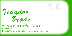 tivadar brodi business card